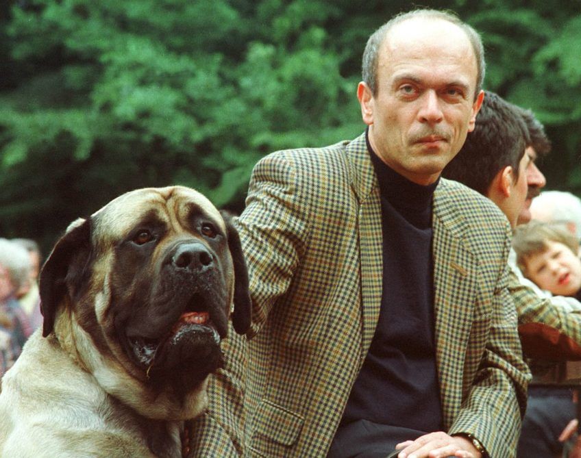 Janez Drnovšek z psem