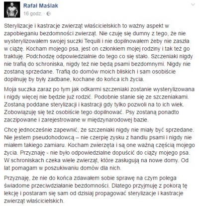 Oświadczenie Maślaka